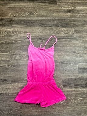 Arizona Jean Co Pink Velour Terry Romper Y2K Lounge Festival S